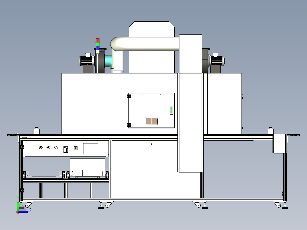 双灯式UV机、UV固化机-内嵌冷气式机型左视图