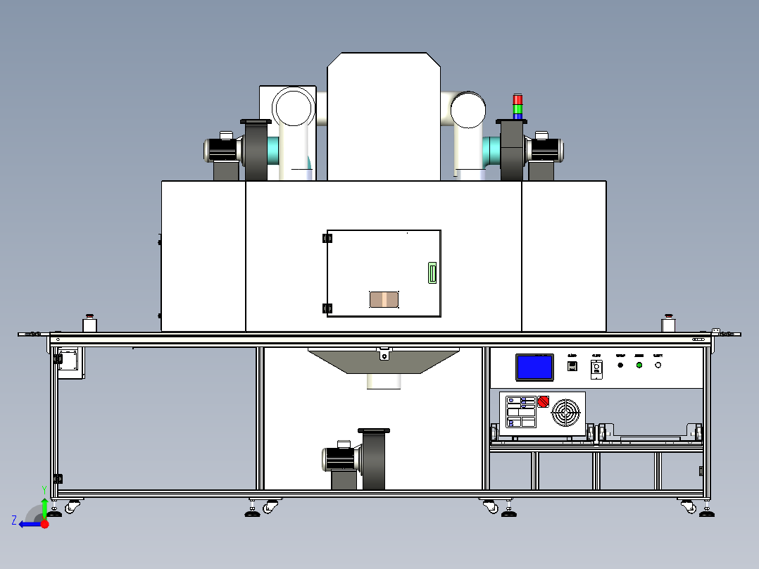 双灯式UV机、UV固化机-内嵌冷气式机型右视图