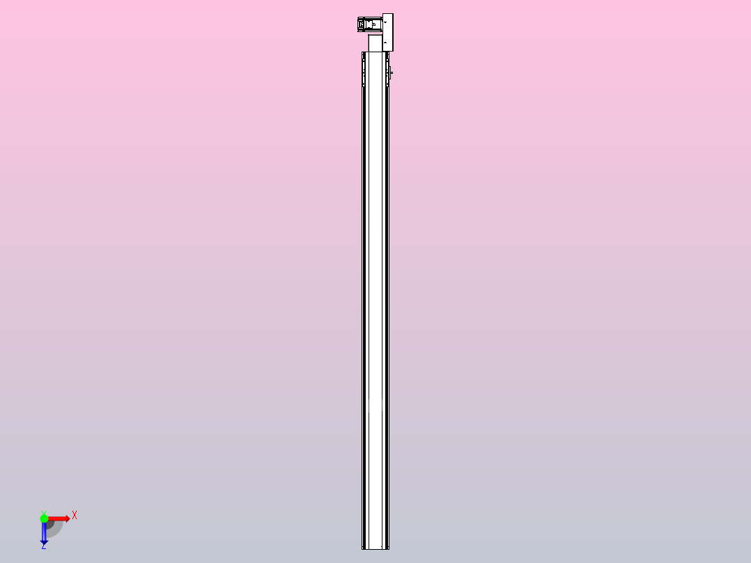 皮带直线轴半封闭可选导轨TPA-HNB-105D-90-L1750-ML-Y-P20-N3俯视图