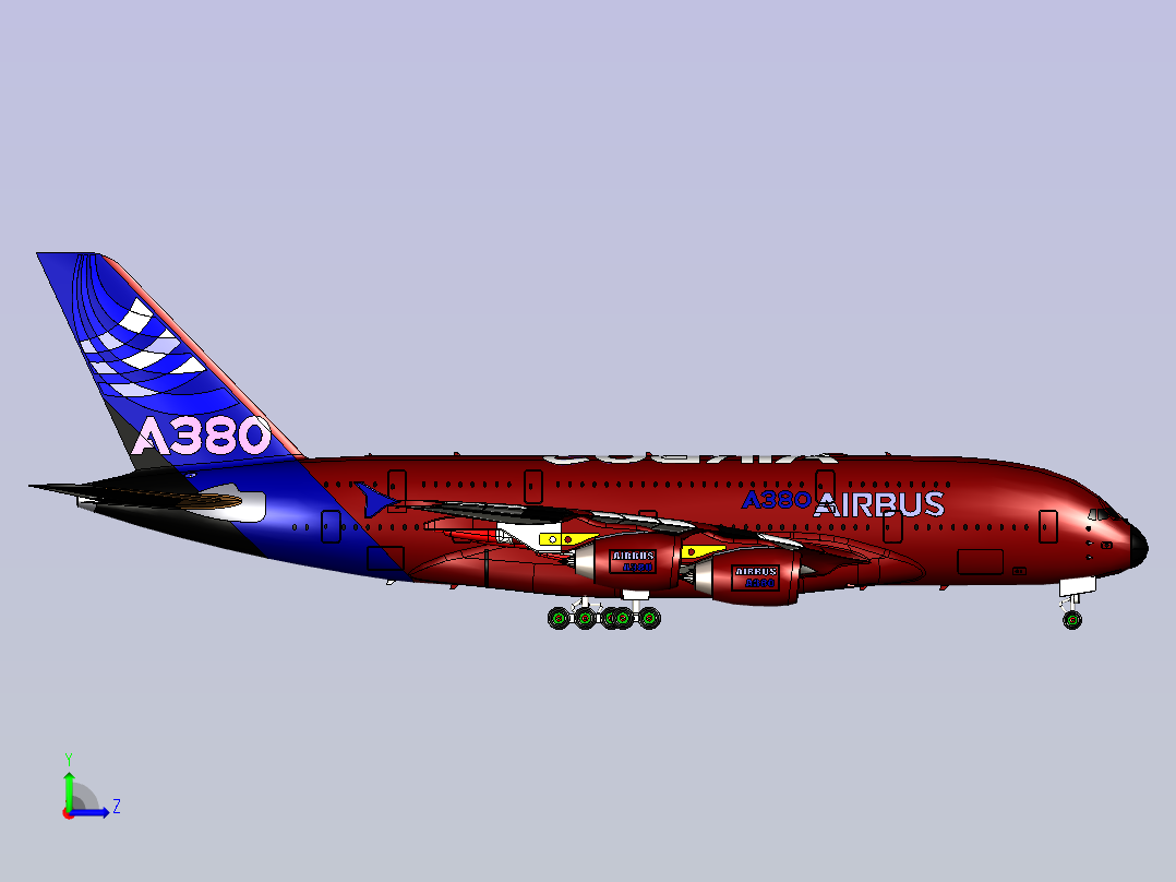 空中客车A380飞机（加）左视图