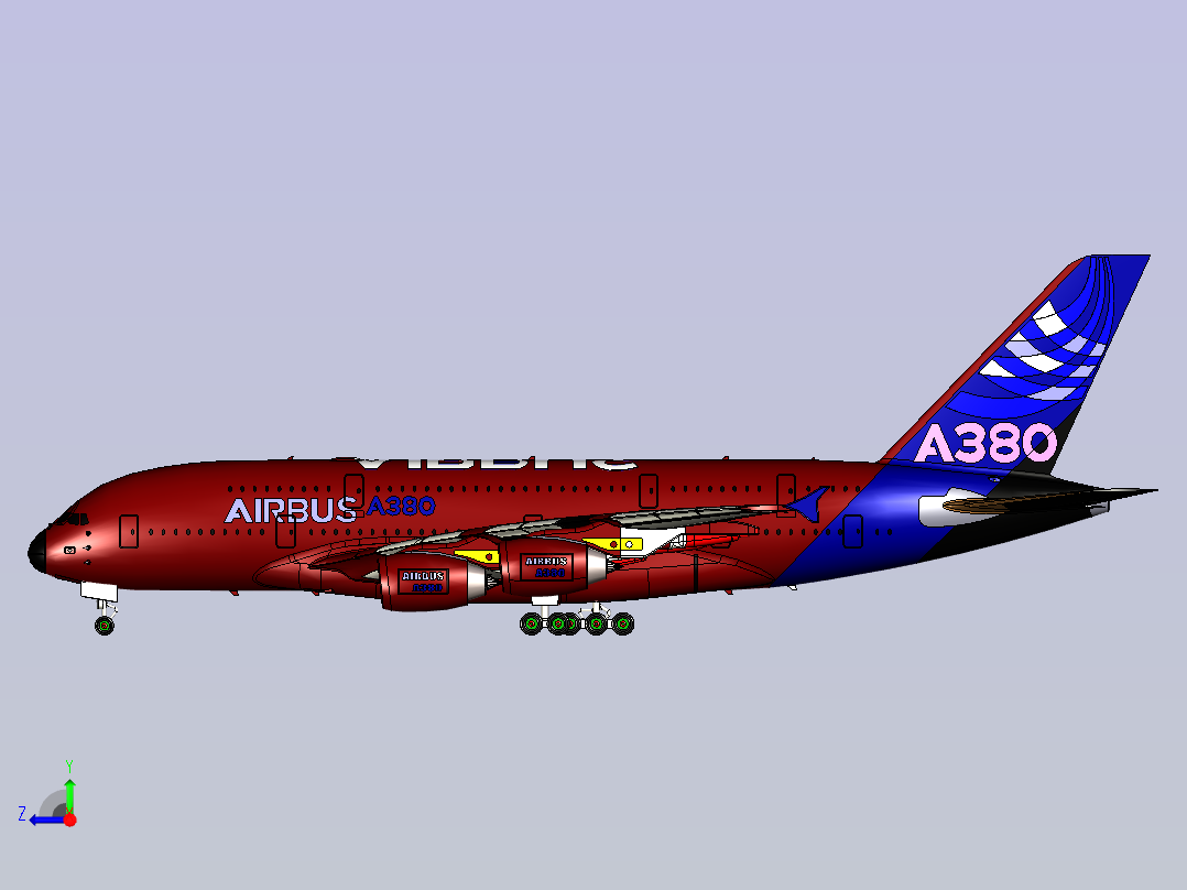 空中客车A380飞机（加）右视图