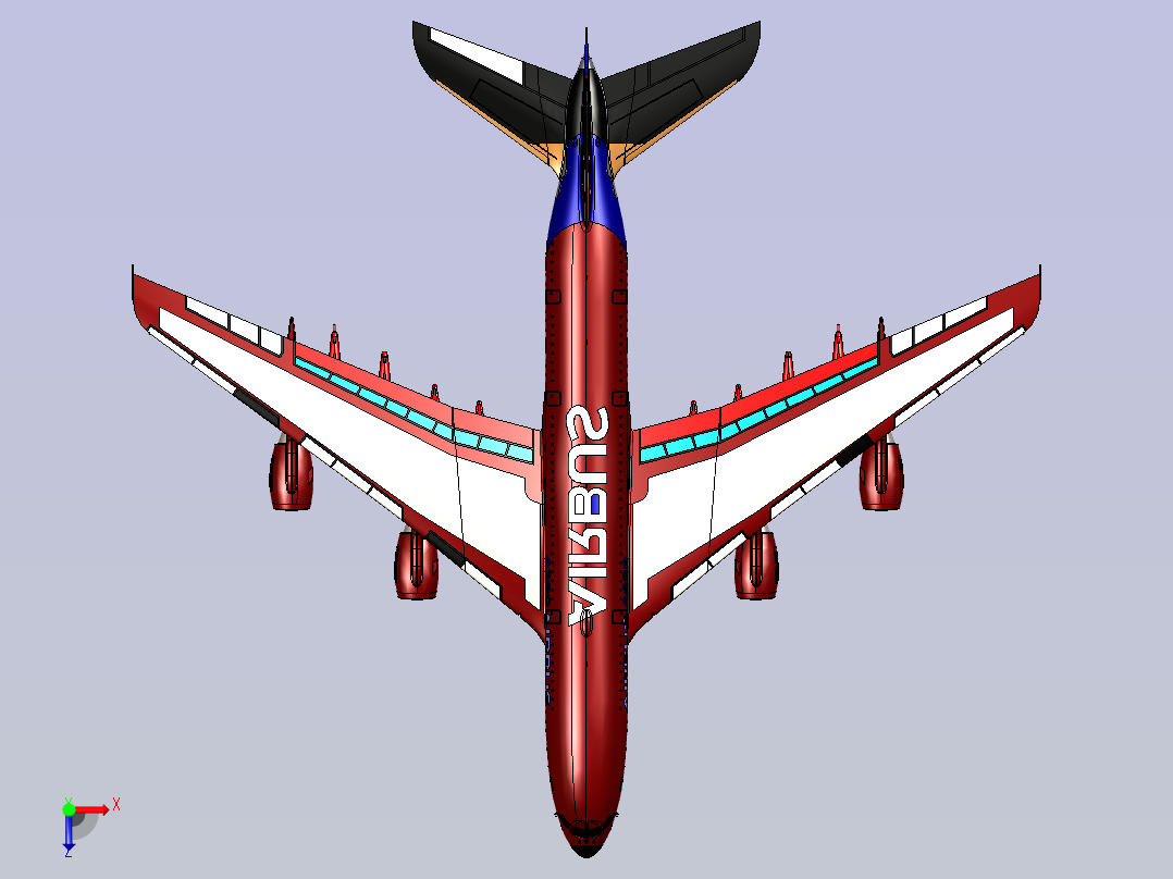 空中客车A380飞机（加）俯视图
