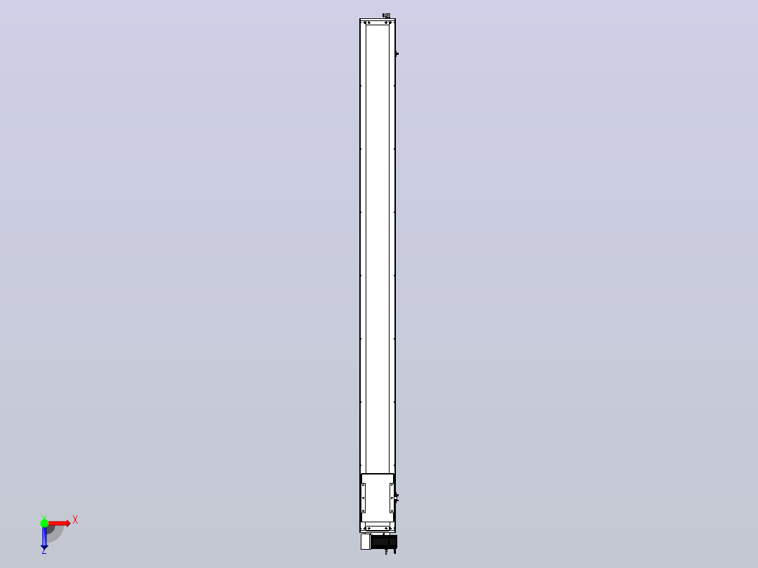 SCM17-2100-LU滚珠花健、支撑座、滚珠丝杠、交叉导轨、直线模组俯视图