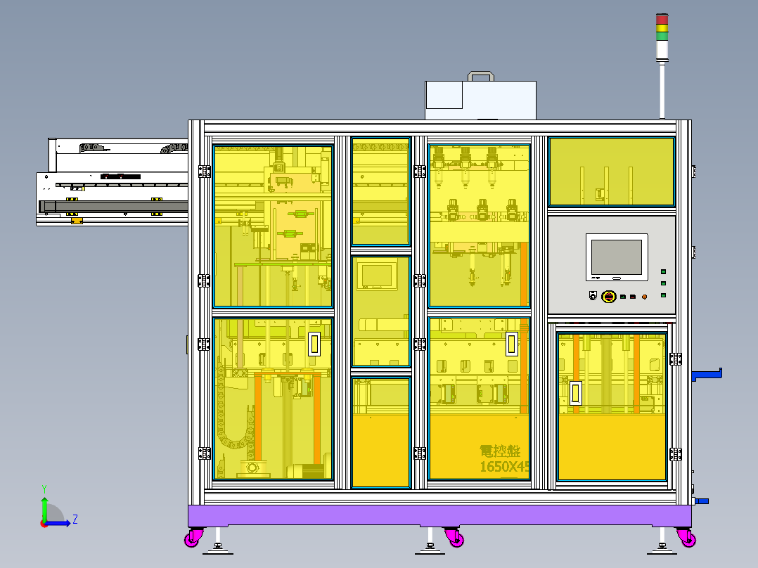 10-18寸液晶面板打包机inventor2020左视图