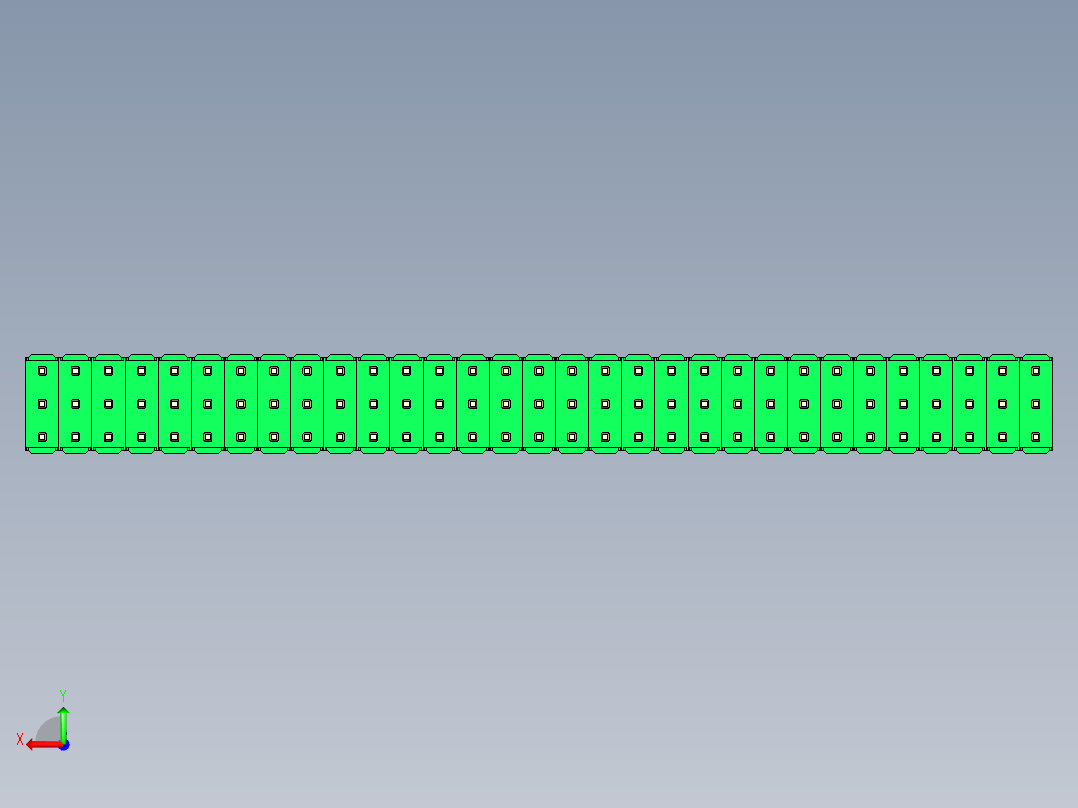 彩色公头100mil（2.54mm）系列-DS1021_green_3x31p_100mil_Type5_rev1.0后视图