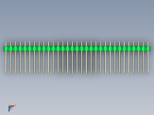 彩色公头100mil（2.54mm）系列-DS1021_green_3x31p_100mil_Type5_rev1.0俯视缩略图