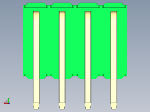 彩色公排针 100mil 2.54mm 系列-DS1022_green_3x04p_100mil_TypeD_rev1.0后视缩略图