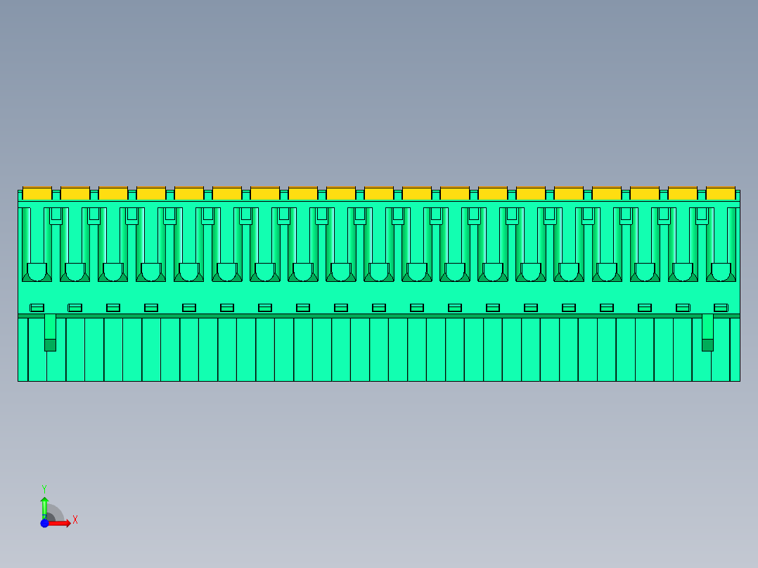 DEGSON 2EDG 系列 5.0mm 可插拔接线端子组-2EDGKD-5.0-19P-14-00AH前视图