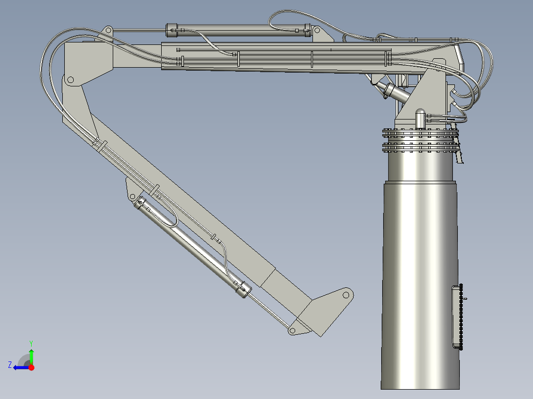 拖船船舶起重机吊机右视图
