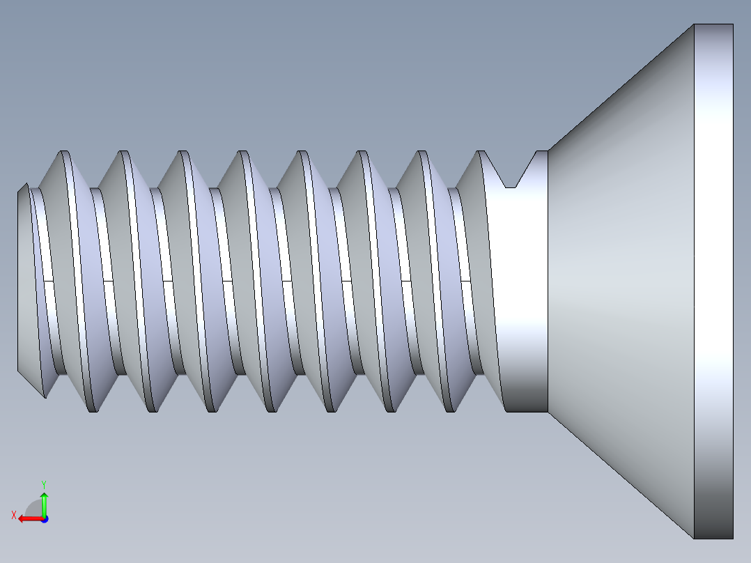 锥形内六角头螺钉-FHCS 6-32 x 0.375后视图