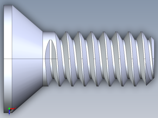 锥形内六角头螺钉-FHCS 6-32 x 0.375俯视缩略图