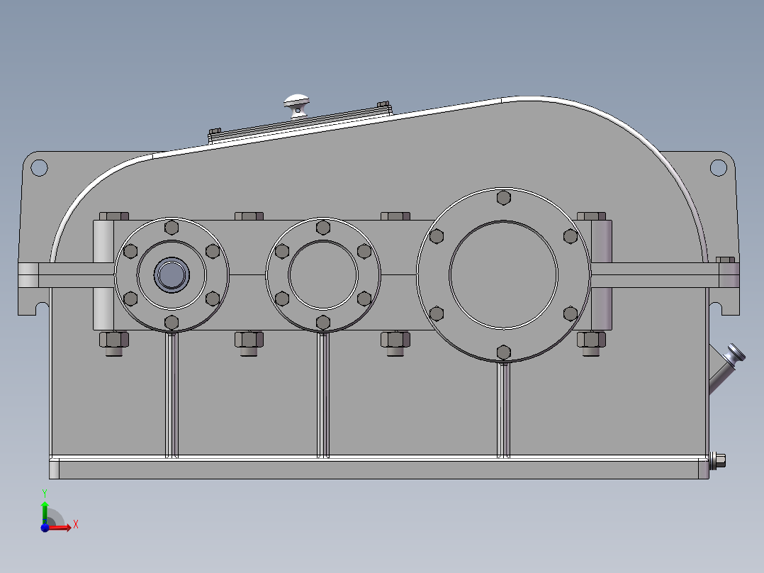 二级斜齿减速前视图
