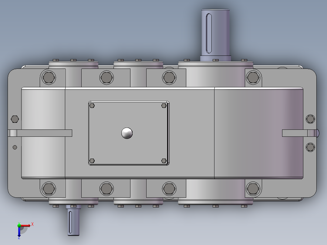 二级斜齿减速俯视图