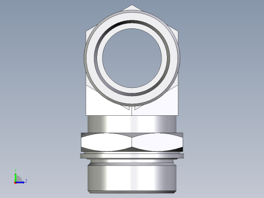 卡套式工业通用硬管接头EO_Adjustable_locknut_branch_tee_TEE38SMOMDCF左视缩略图