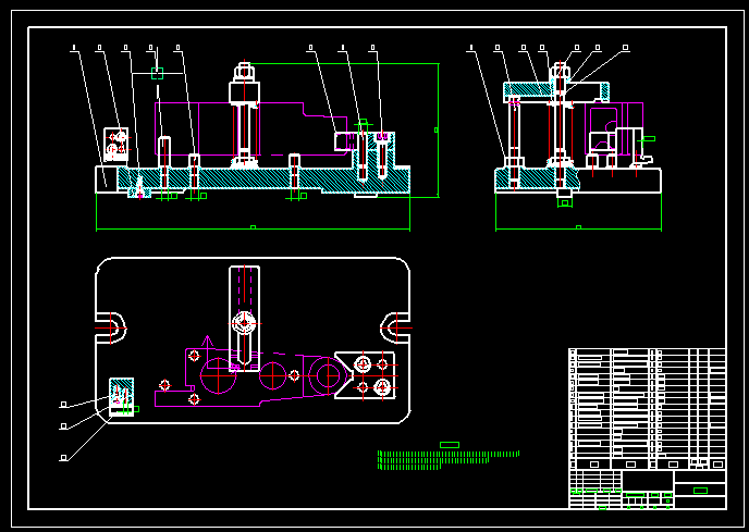 后托架卧铣底面夹具（CAD图+UG三维）
