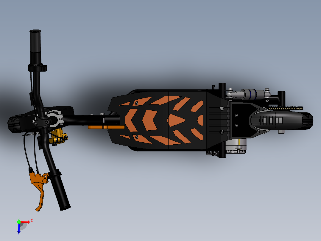SXT300 超酷电动滑板车俯视图