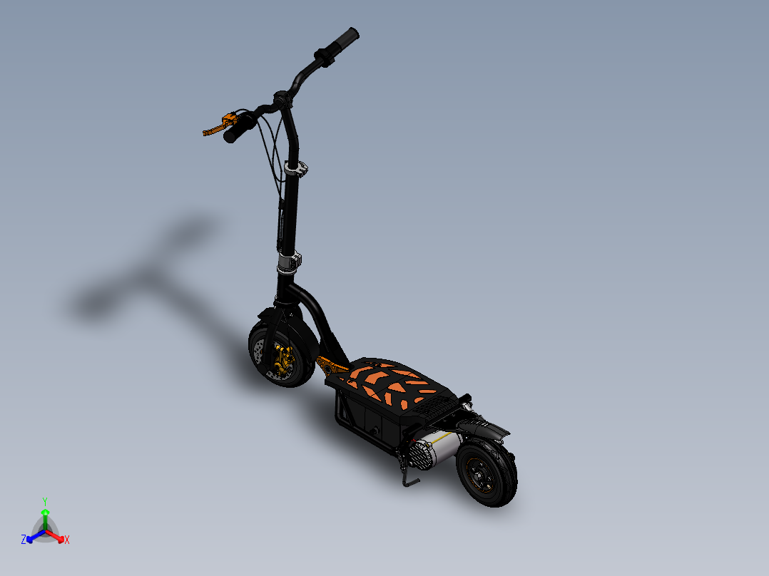 SXT300 超酷电动滑板车正等轴测图