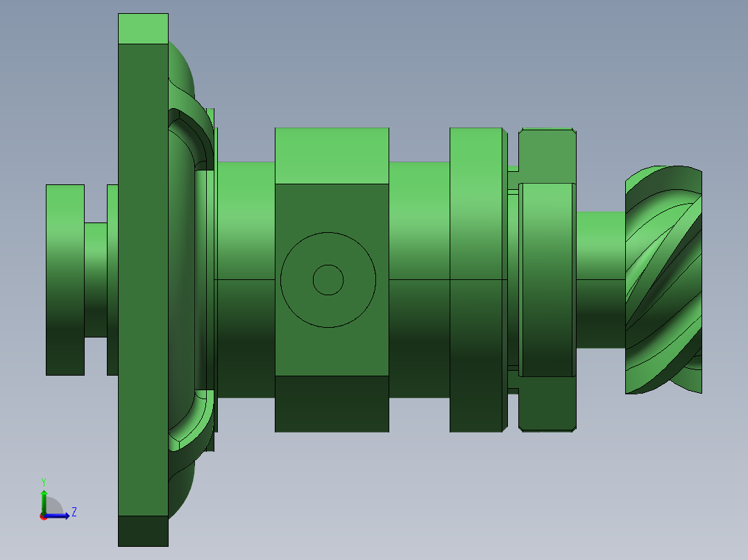 Q524-风力驱动器各部件数控加工工艺及造型设计【三维SolidWorks】左视图