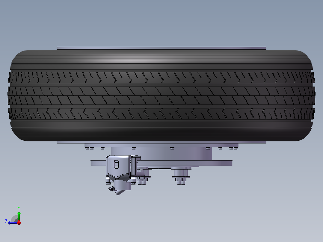 小型电动汽车轮毂电机及转向系统设计含CATIA、SW三维及8张CAD图右视图