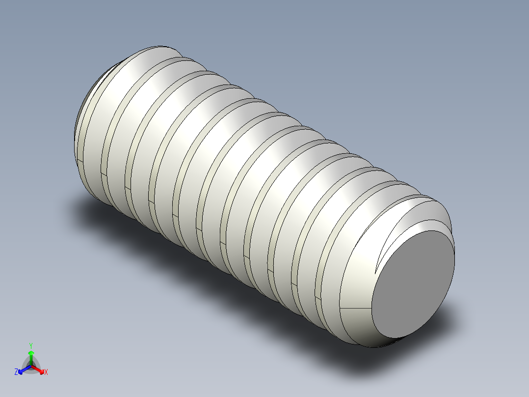 DIN 913-ISO 4026 固定螺钉-M2 L=5.STEP主视图