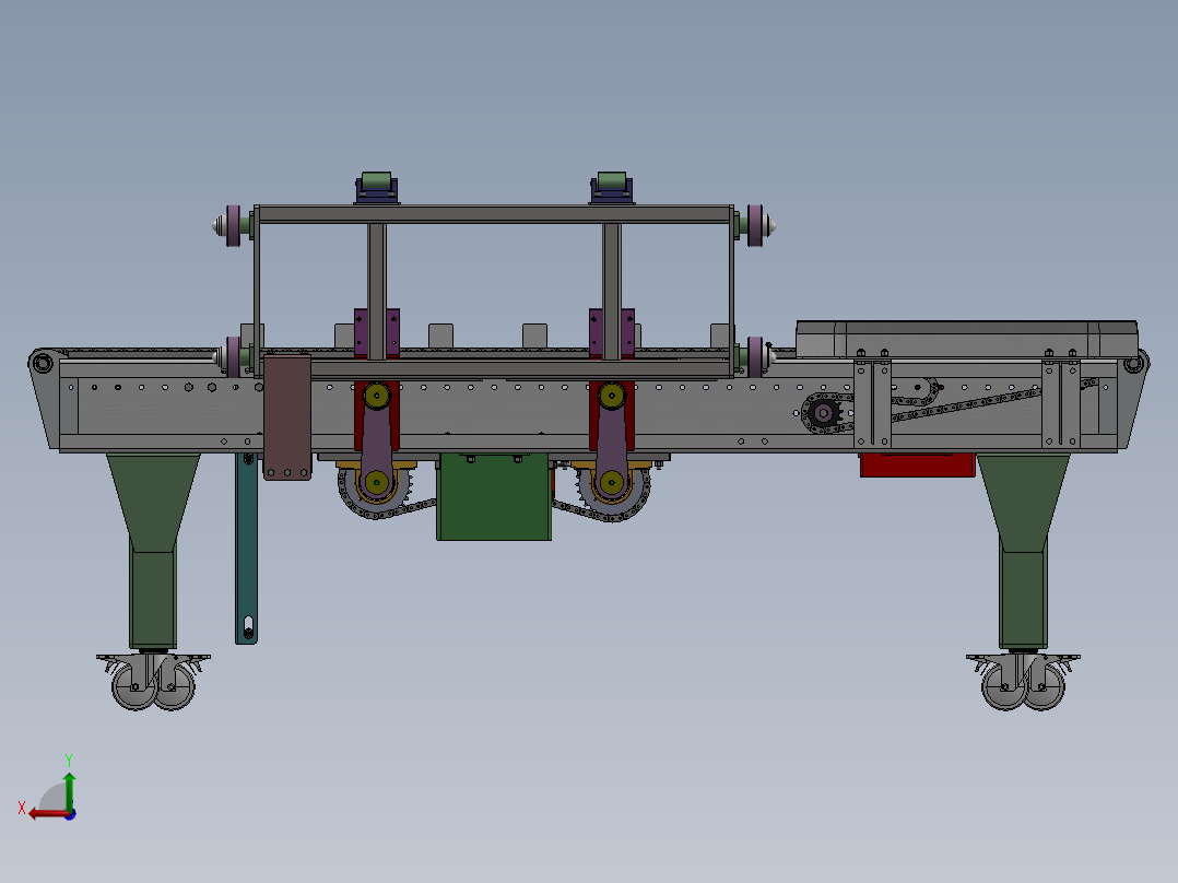 链式传输带sw18可编辑后视图