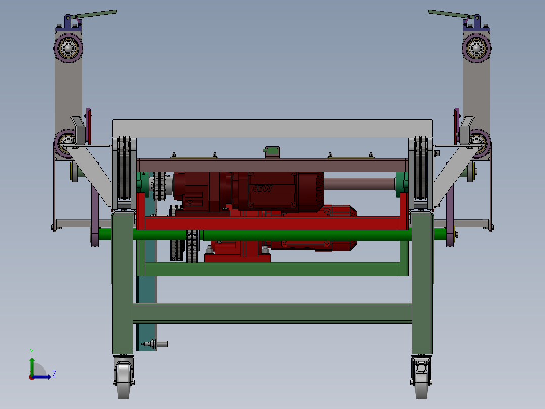 链式传输带sw18可编辑左视图