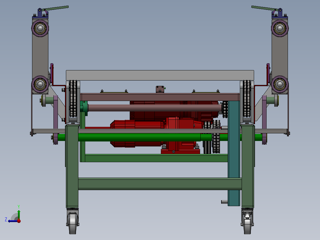 链式传输带sw18可编辑右视图