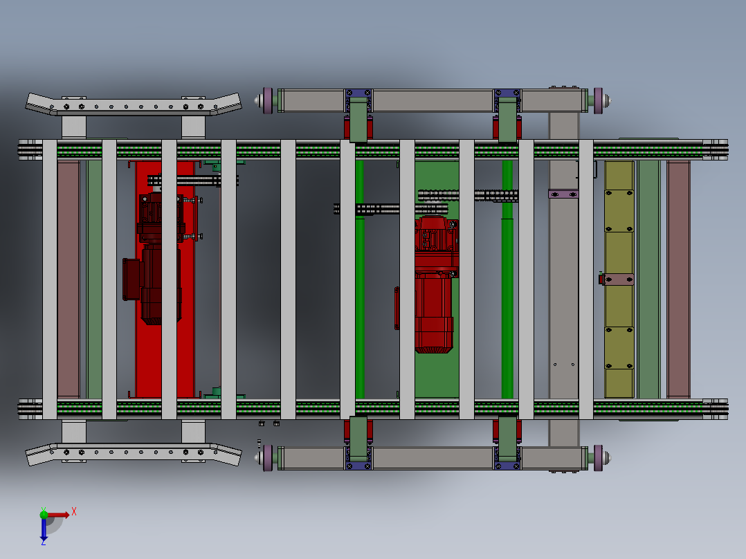 链式传输带sw18可编辑俯视图
