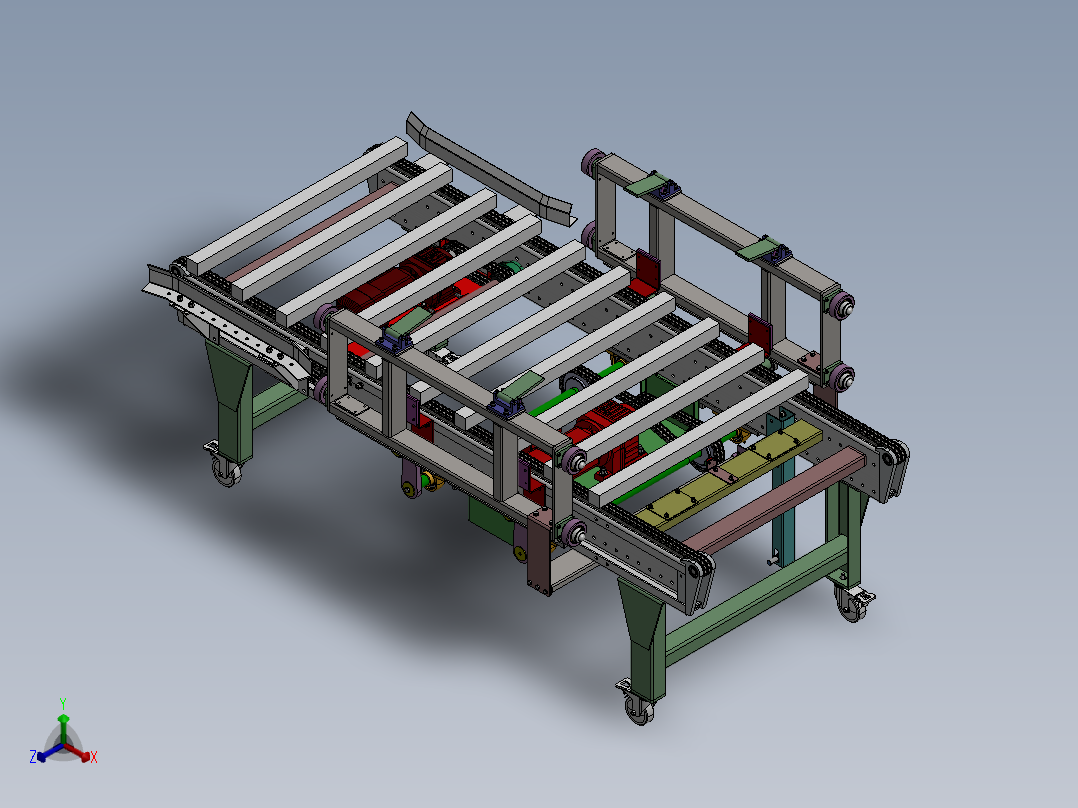 链式传输带sw18可编辑正等轴测图