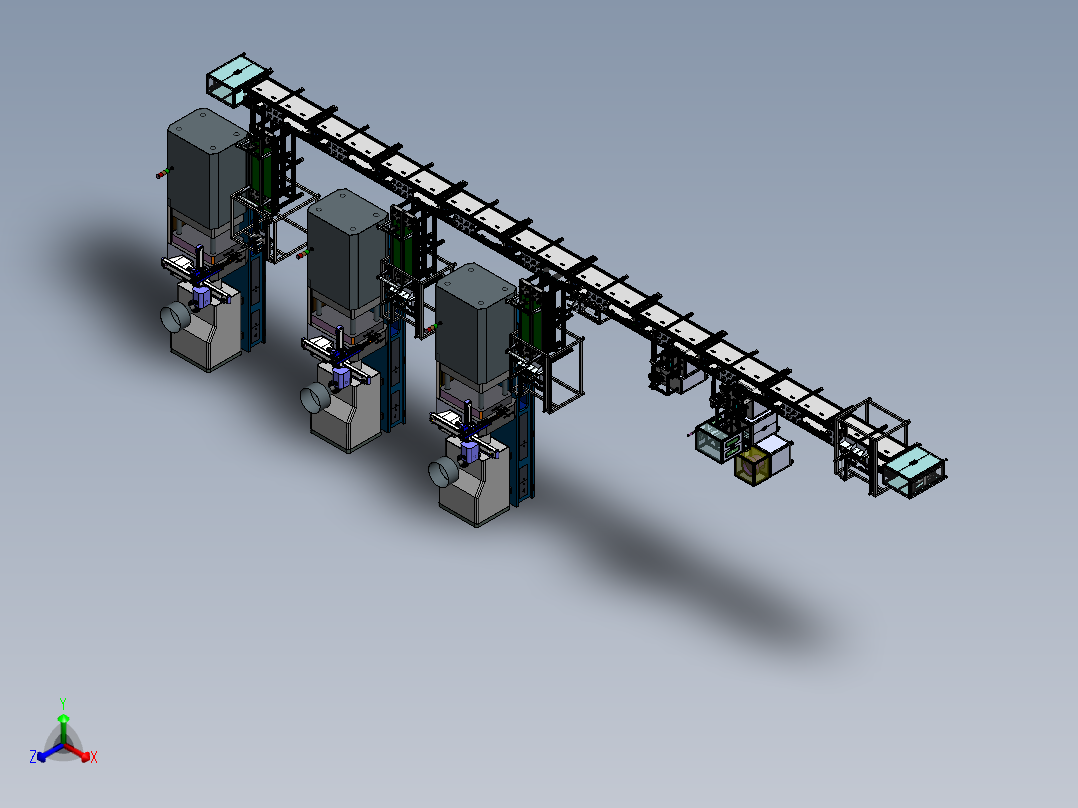 注塑机自动装配线sw20正等轴测图