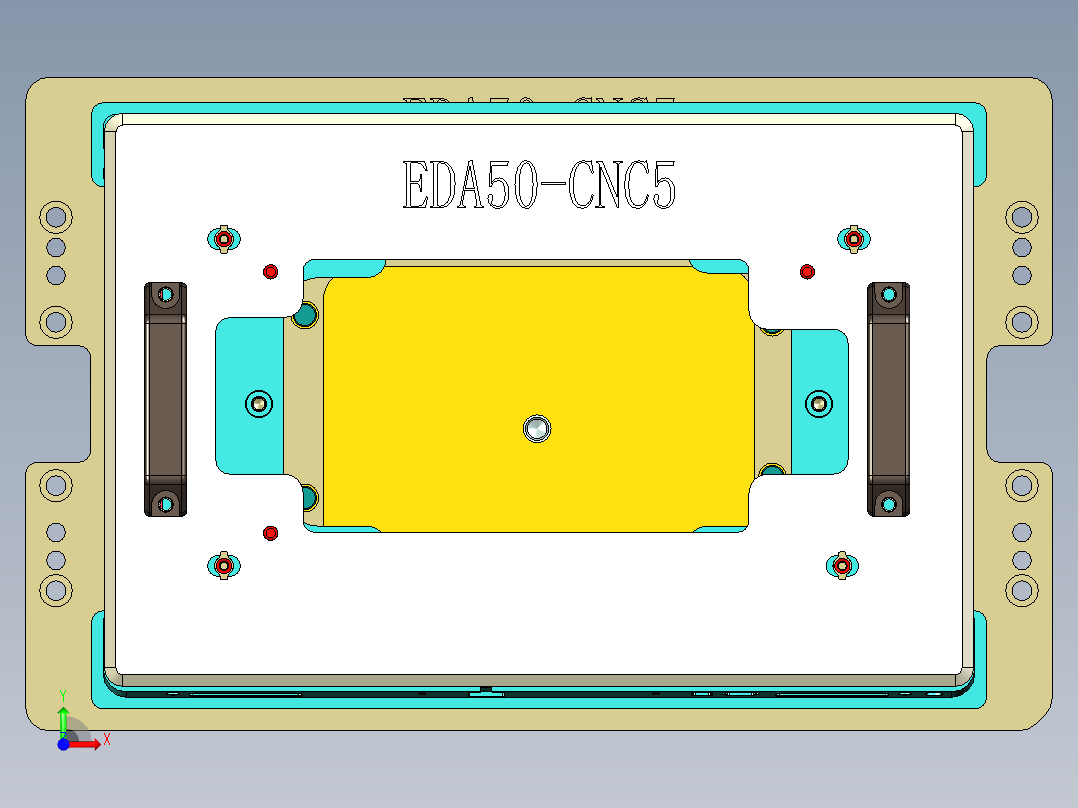 EDA50-笔记本CNC工装夹具三维模型CNC5-181229前视图
