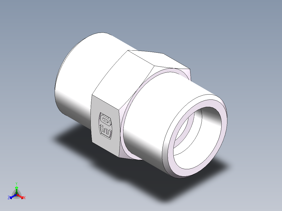 直通接头-G、1D-22正等轴测图