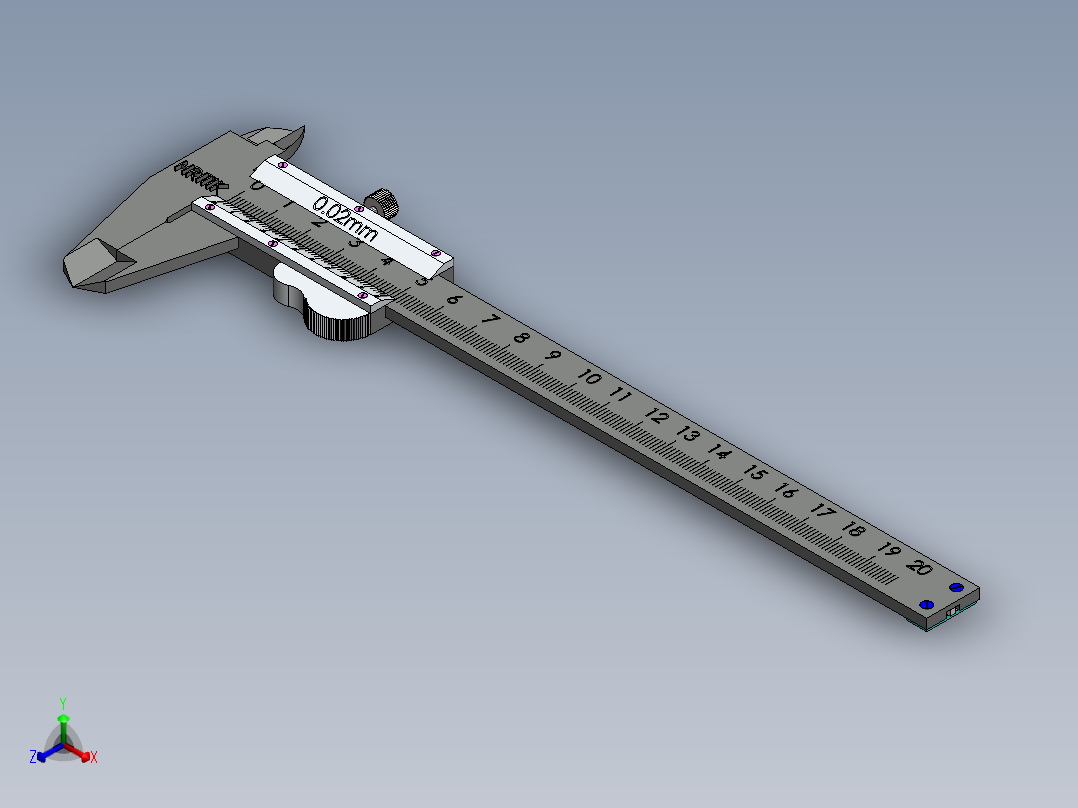 卡尺(20)正等轴测图