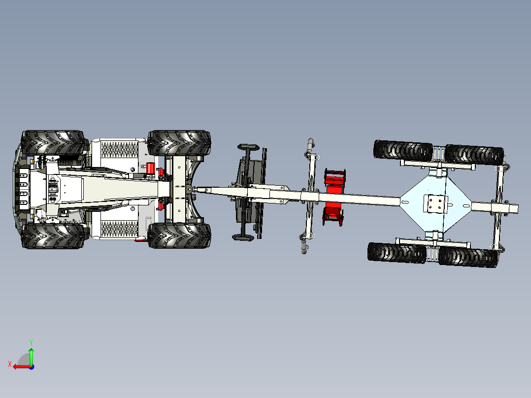 A3004227-拖拉机木材运输车后视图