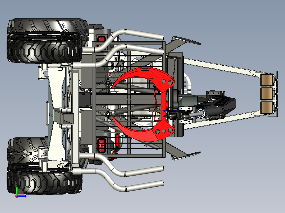 A3004227-拖拉机木材运输车左视图