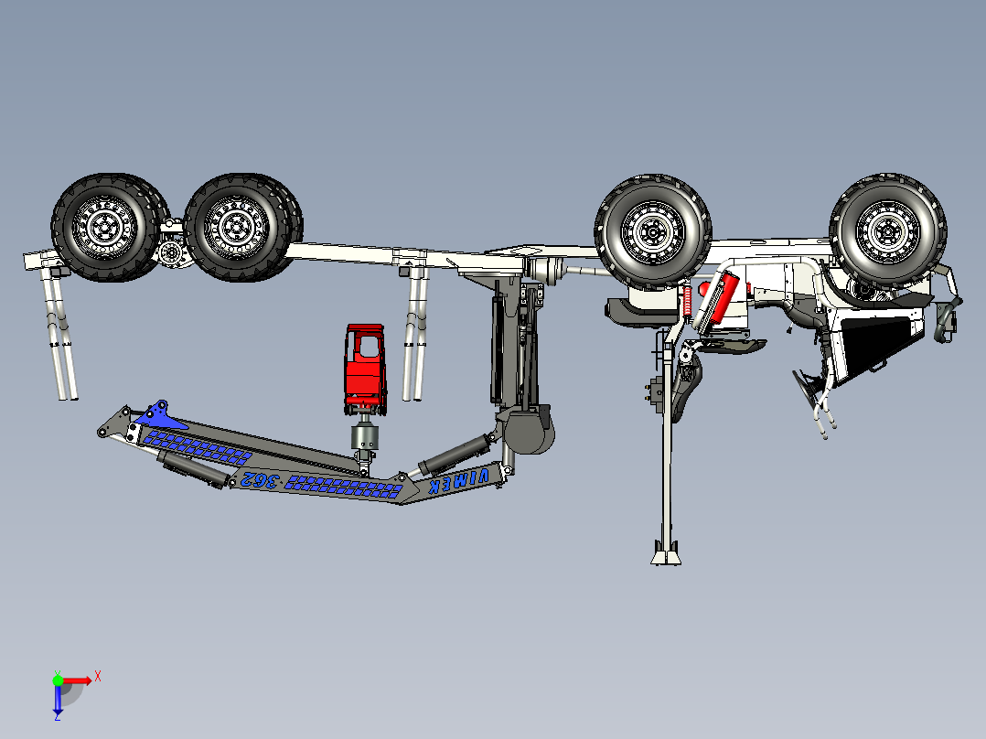 A3004227-拖拉机木材运输车俯视图