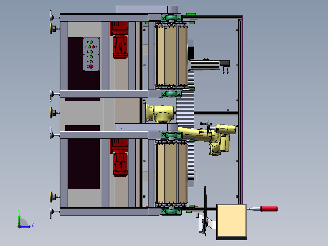自动上下料搬运龙门缺陷检测设备左视图