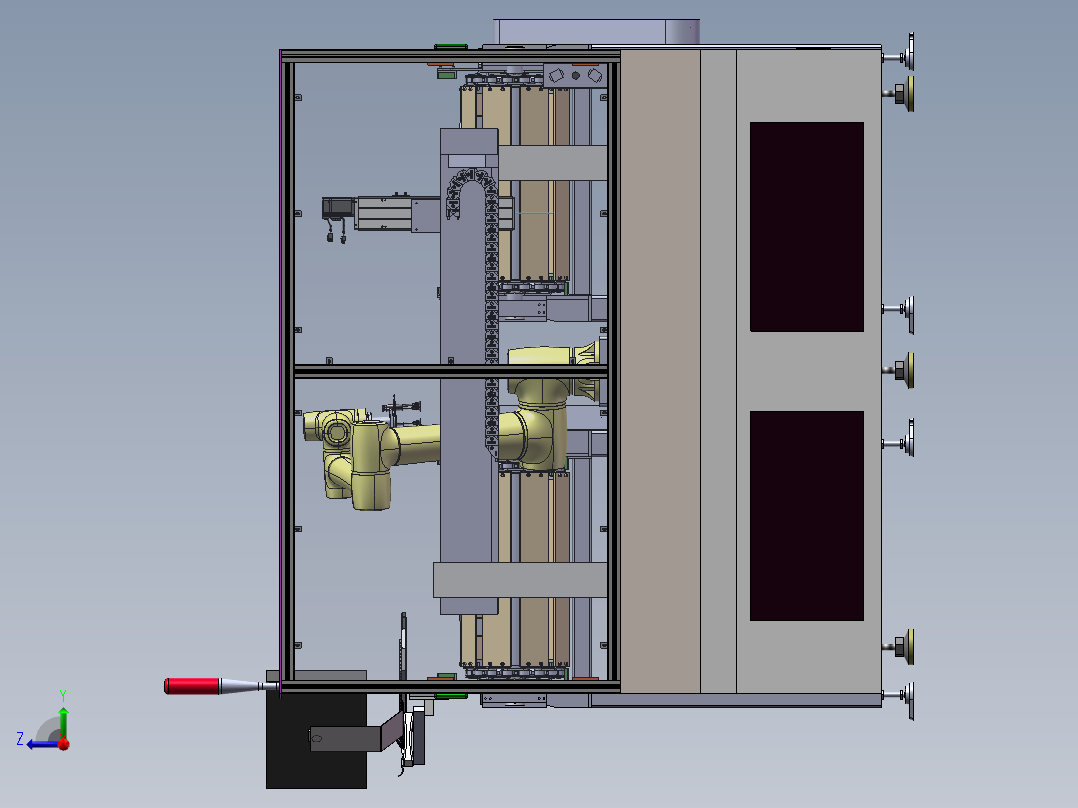 自动上下料搬运龙门缺陷检测设备右视图