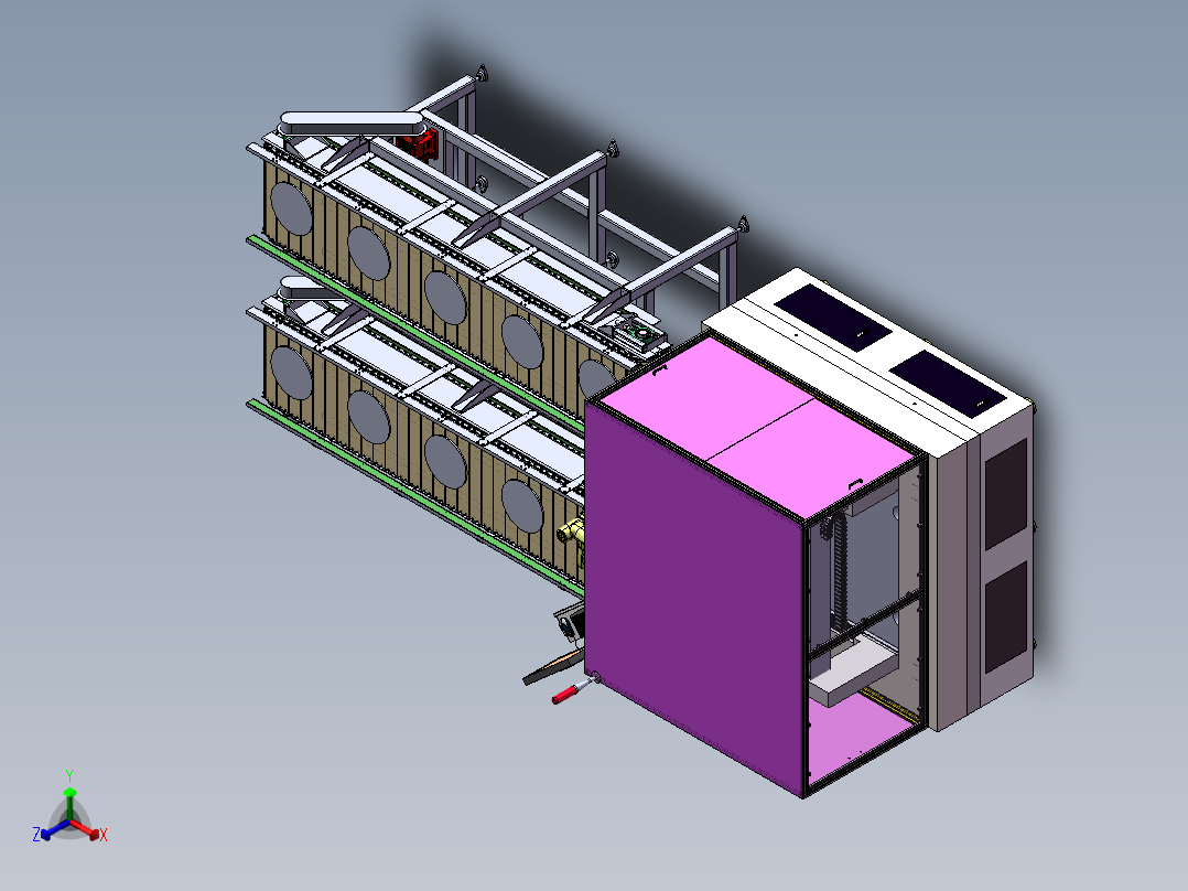 自动上下料搬运龙门缺陷检测设备正等轴测图