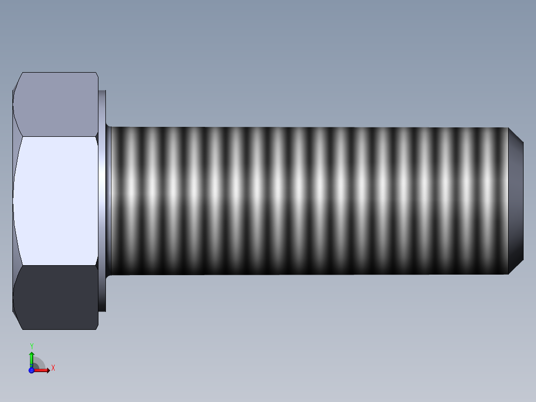 GB／T5783-2000六角头螺栓全螺纹M16×45前视图