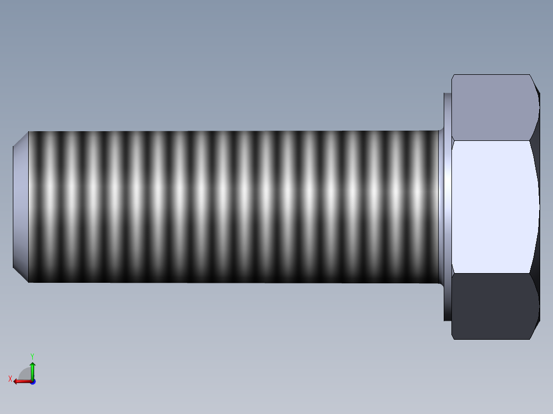 GB／T5783-2000六角头螺栓全螺纹M16×45后视图