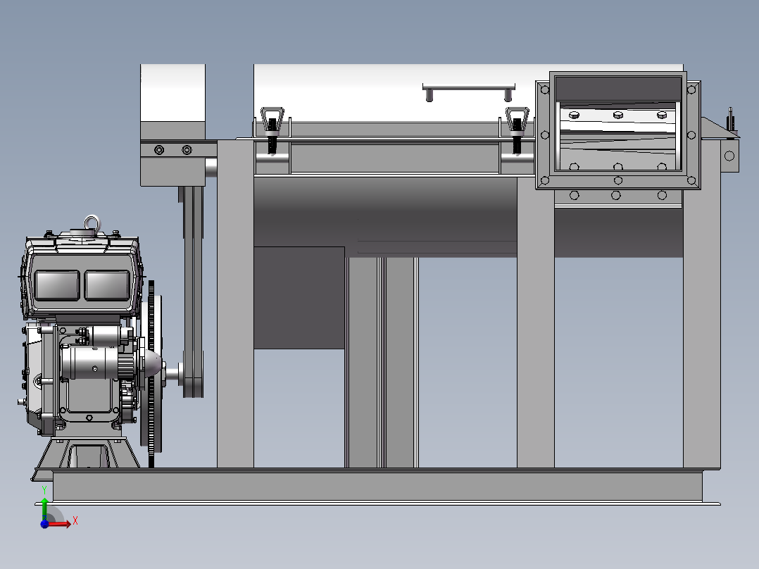破碎机、农作物切碎机前视图
