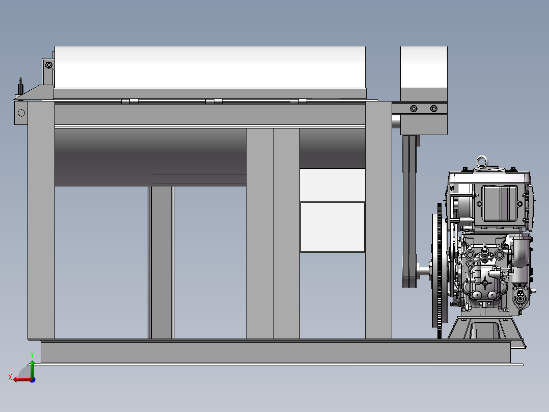破碎机、农作物切碎机后视图