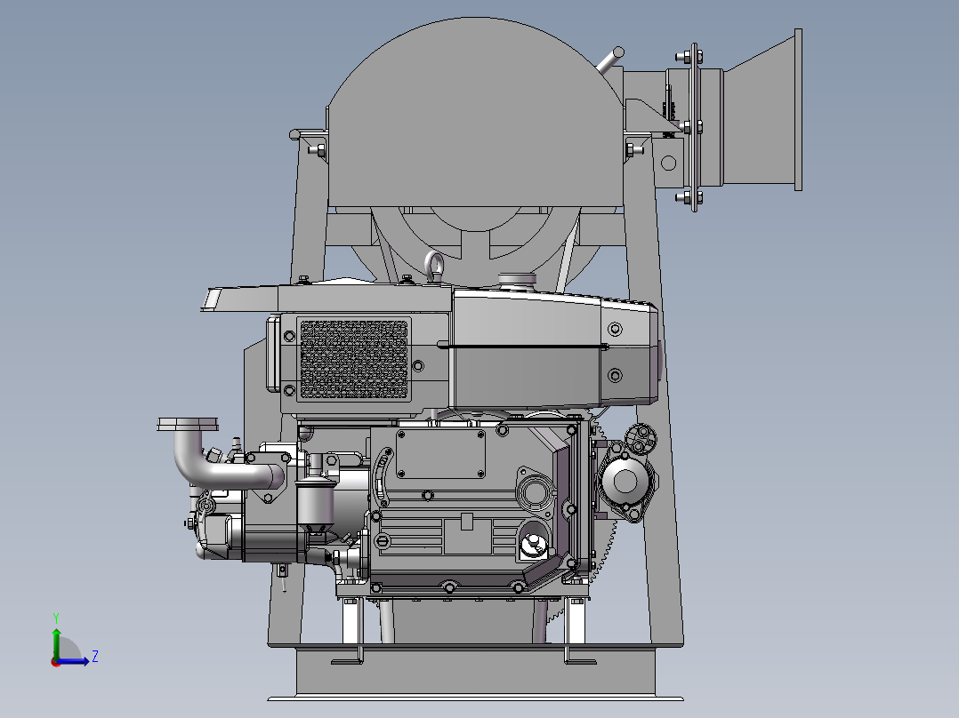 破碎机、农作物切碎机左视图