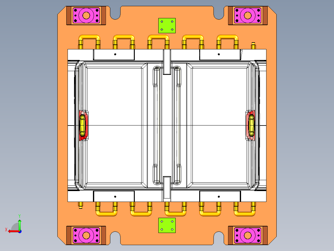 乘用车用内饰件油温模具后视图