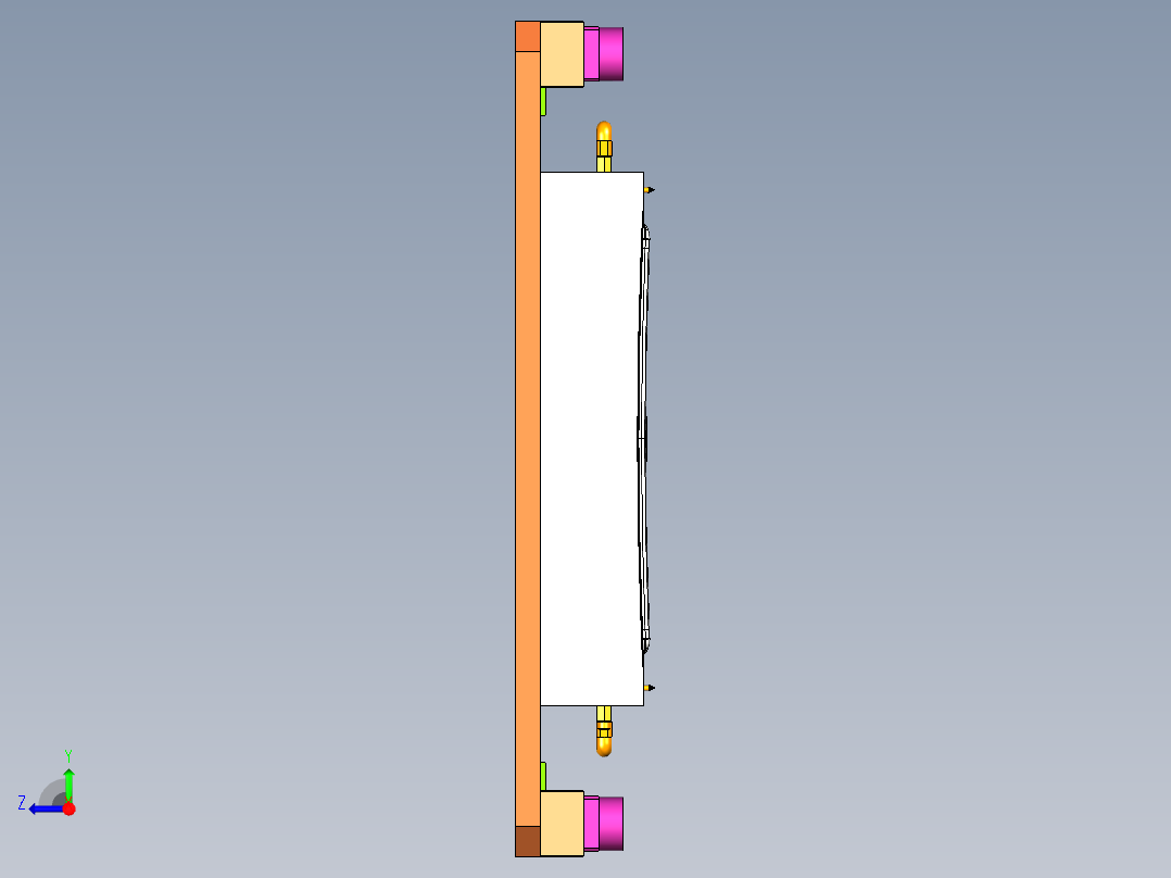乘用车用内饰件油温模具右视图
