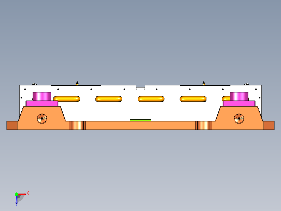 乘用车用内饰件油温模具俯视图