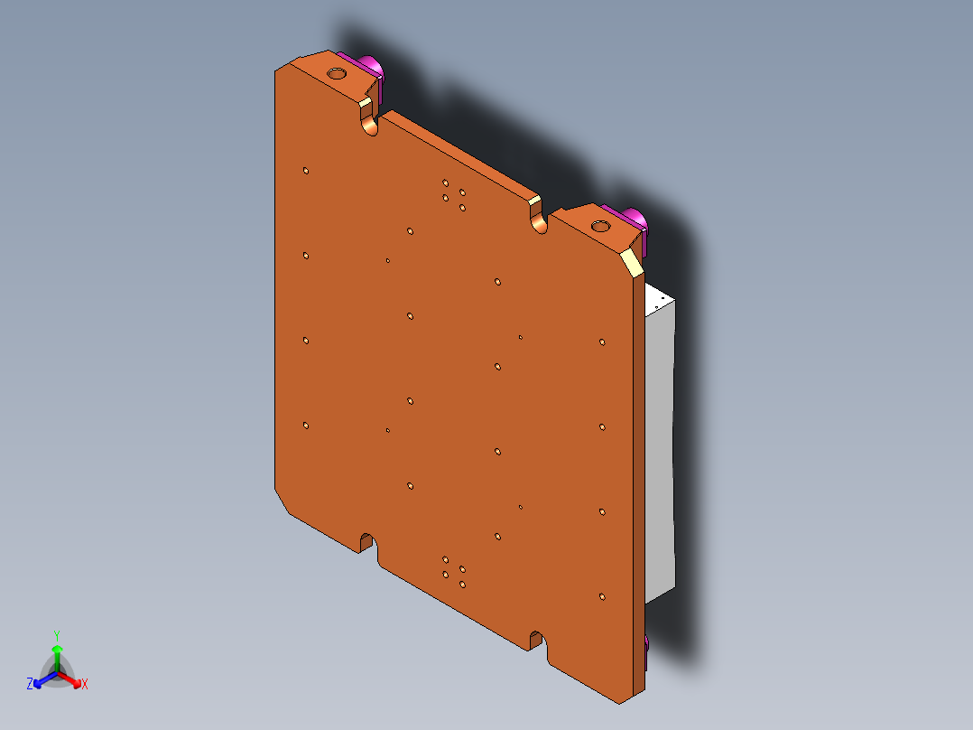 乘用车用内饰件油温模具正等轴测图