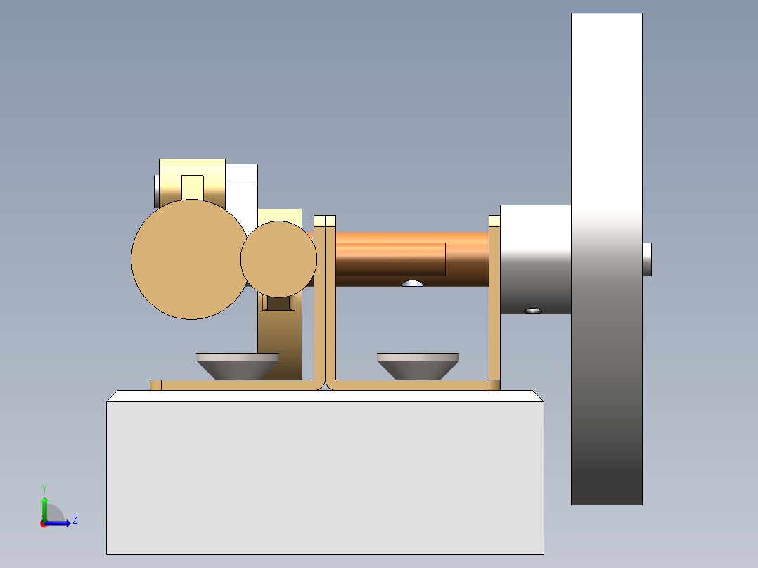 蒸汽机horizontal-steam-engine-118321-模型格式为 sw左视图
