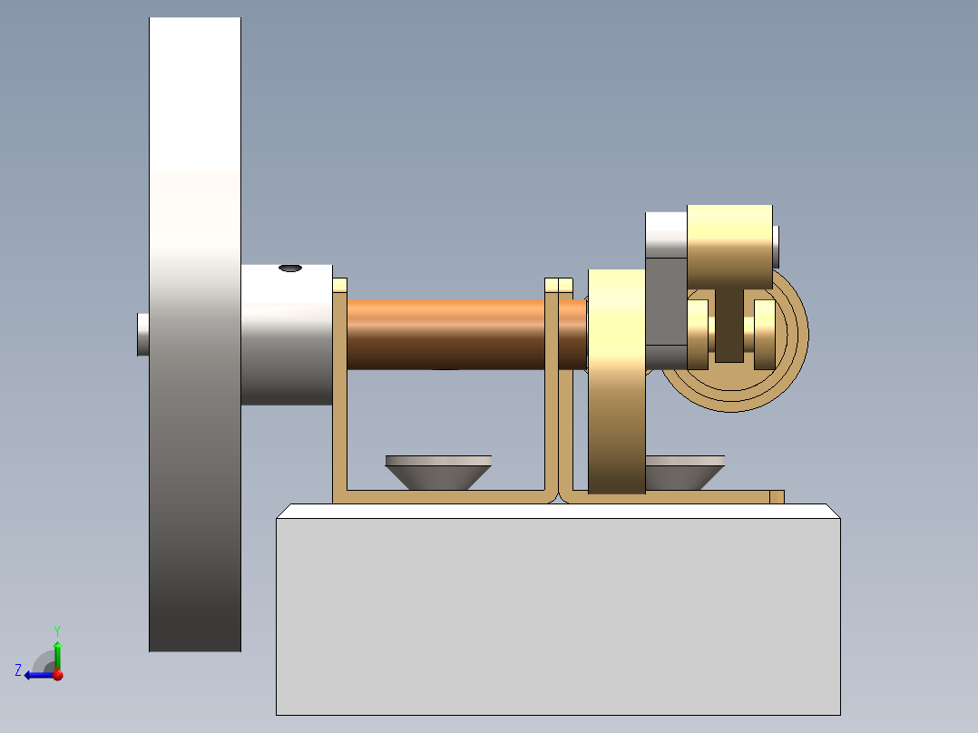 蒸汽机horizontal-steam-engine-118321-模型格式为 sw右视图
